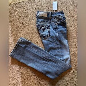 Miss Me Mid-Rise Blue Denim Boot Cut Jeans NWT size 25